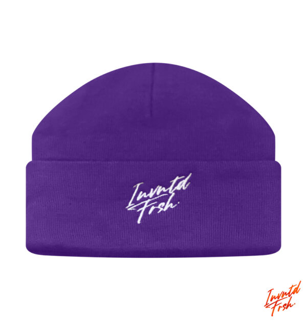 Invntd Frsh Signature Beanie Purple/White