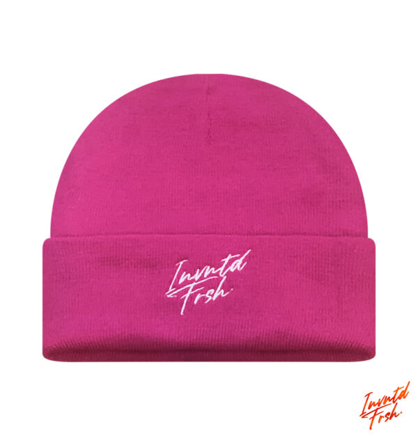 Invntd Frsh Signature Beanie Hot Pink/Black