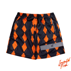 Invntd Frsh Argyle Signature Shorts- Black/Orange